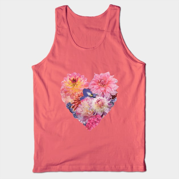 Love in Bloom - Flower Hearts Tank Top by JenPolegattoArt